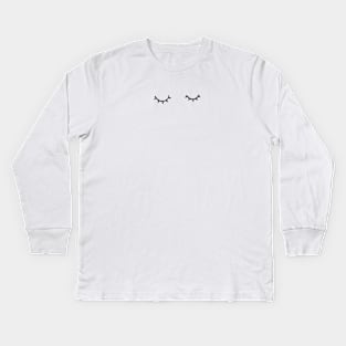 Closed eyes, just eyelashes Kids Long Sleeve T-Shirt